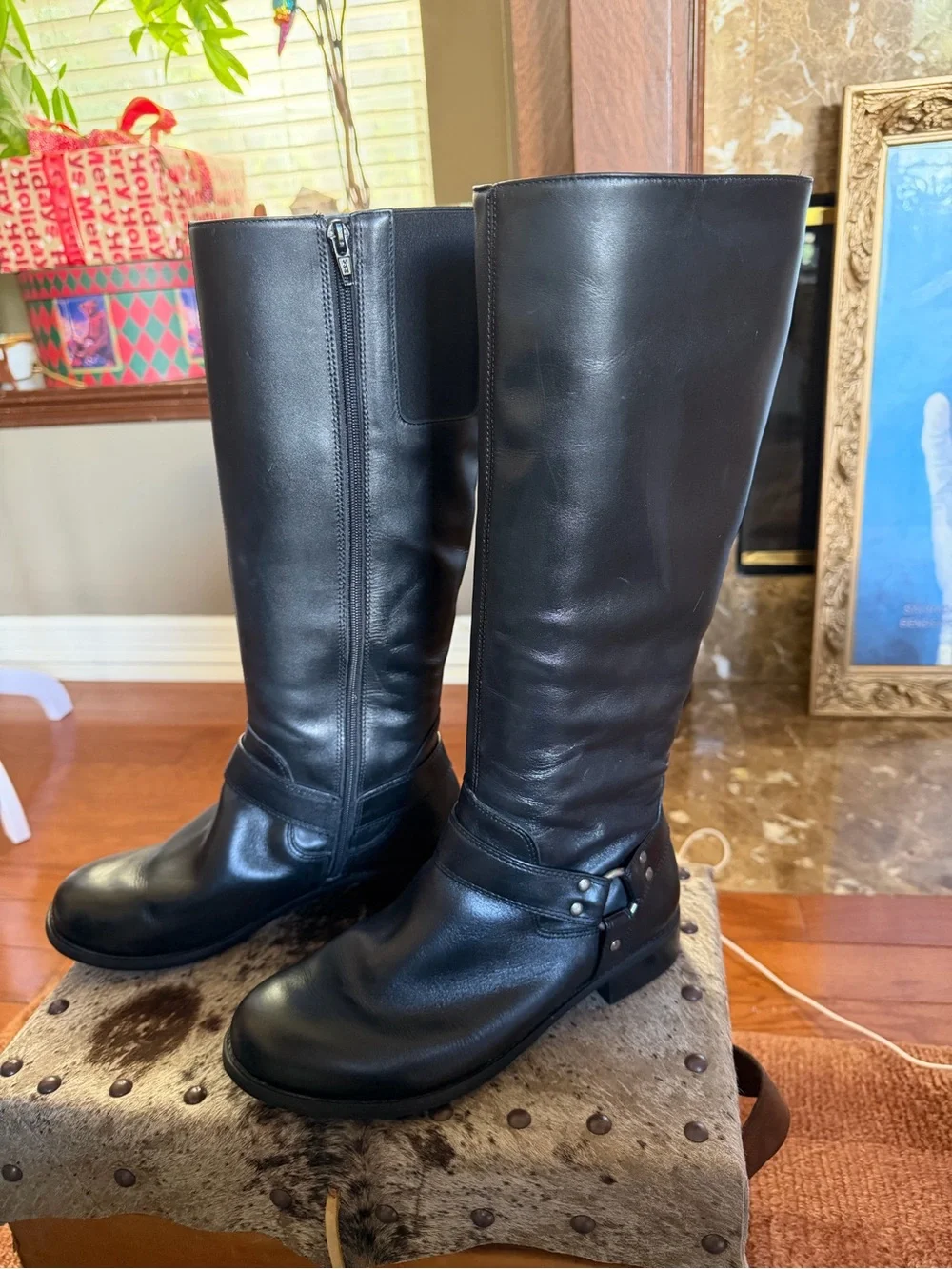 Walking Cradles Kristen Tall Riding Boots - Black Leather